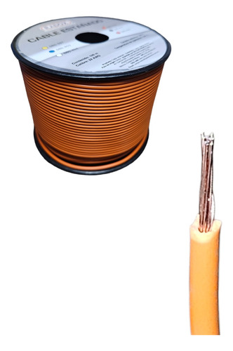 Rollo Cable Estañado Unipolar Calibre 22 Awg Naranja 100m 