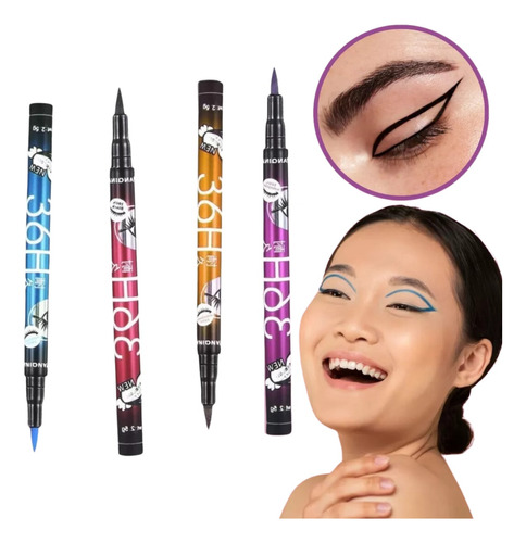 Set 4 Delineadores Colores 36h Punta Fina Eyeliner Belleza F