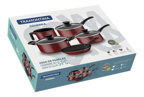 Imagen 2 de 2 de Bateria De Cocina Tramontina Coimbra 5 Piezas