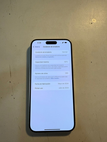 Apple Iphone 15 Pro Max (512 Gb) - Titanio Natural 92% Pila Titanio Blanco (Reacondicionado)