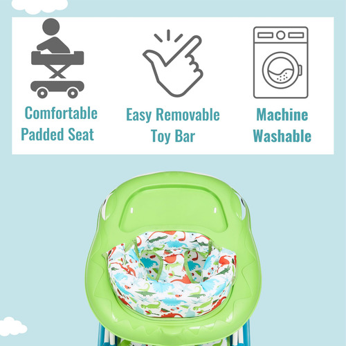 Baby Walker Dream On Me Baby Steps Azul/verde Ajustables