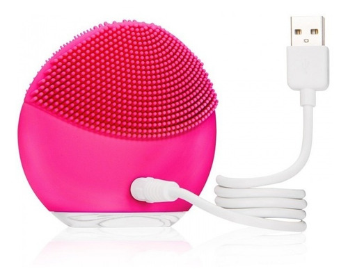 Limpiador Facial Masajeador Recargable Usb Fucsia