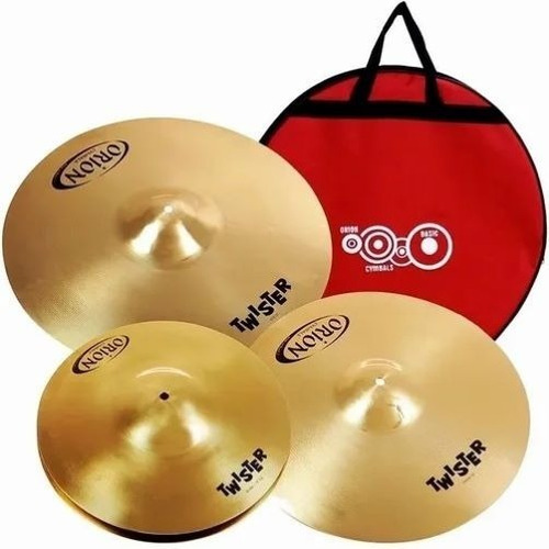 Imagem 1 de 5 de Kit De Pratos Bateria Orion Twister 14 16 20 Twr90 Com Bag