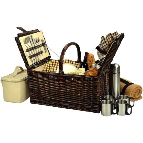 Cesta De Picnic De Sauce Buckingham Servicio 4 Manta Y ...