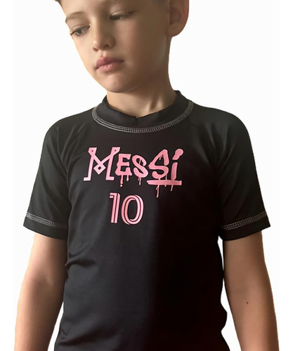 Remera De Agua Niño Equipos De Fútbol Messi Argentina Uv50