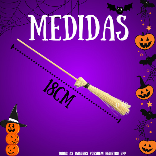 Kit 10 Vassourinha Decoração Halloween Dia Das Bruxas