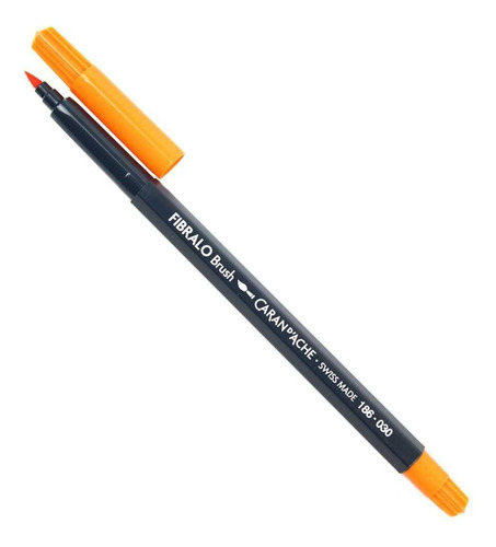 Caneta Caran D´ache Aquarelável Fibralo Brush Laranja 030