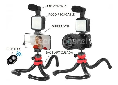 Soporte Para Telefono Fotos Video Foco Recargable Control