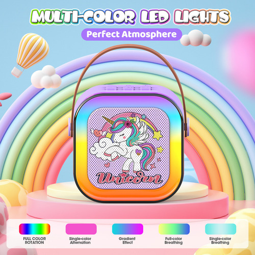 ..karaoke De Unicornio+2 Micrófonos, Regalo Para Niñas,viole