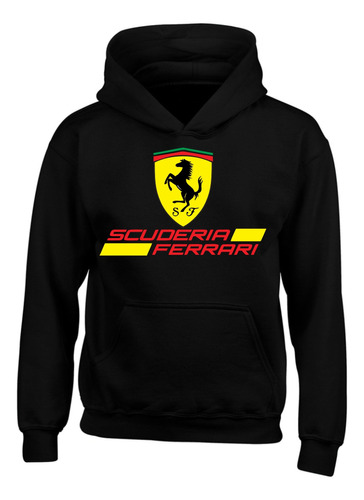 Buzo Capota Scuderia Ferrari Black, Hoddie, Saco F1