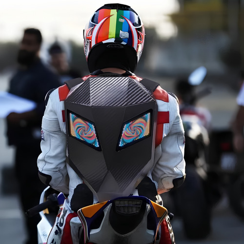 Mochila Com Bluetooth Olhos Led Inteligente Motoqueiro