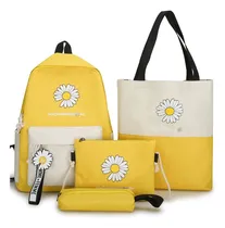 Comprar Mochila Mujer Set 4 En 1 Bolso Cartera Kawaii Coreana