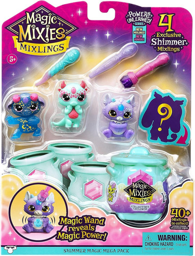 Magic Mixies Caldero Magico Pack X4 Figuras Mixlings Shimmer