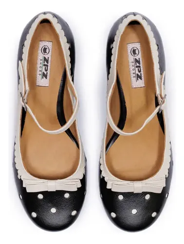Sapato Feminino Couro Legítimo Salto Médio Alice Zpz Shoes