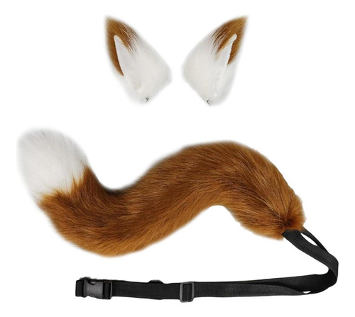 Faux Fur Wolf Ears Tail Cosplay Set Furry Para Fiesta