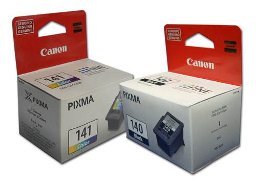 Imagen 1 de 7 de Combo Cartucho Tinta Canon 1 Negro Pg-140 1 Color Cl-141