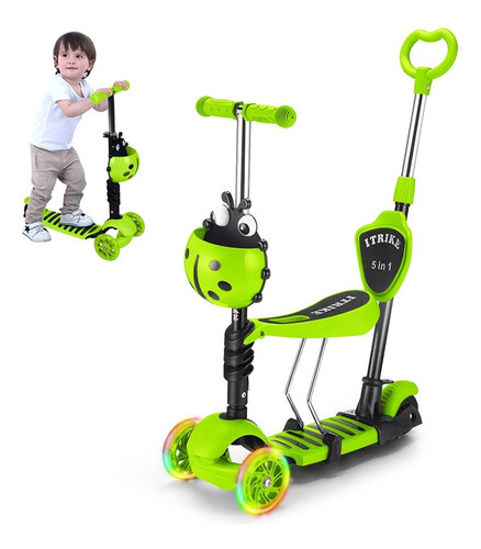 Scooter 4 En 1 Para Niños Color Naranja