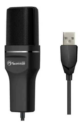 Micrófono Marvo MIC-03 Condensador Omnidireccional color negro