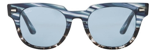 Gafas de sol Ray-Ban Wayfarer Meteor Standard con marco de acetato color gloss striped blue gradient grey, lente blue de cristal legend, varilla blue de acetato - RB2168