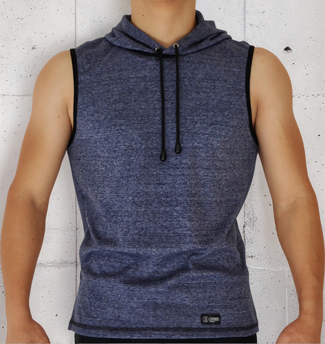 Playera Sin Mangas Deportiva De Licra Fer Con Capucha Gym