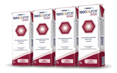 Isosource Soya - Caixa C/ 04 - Nestle Suplementos - 1 Litro