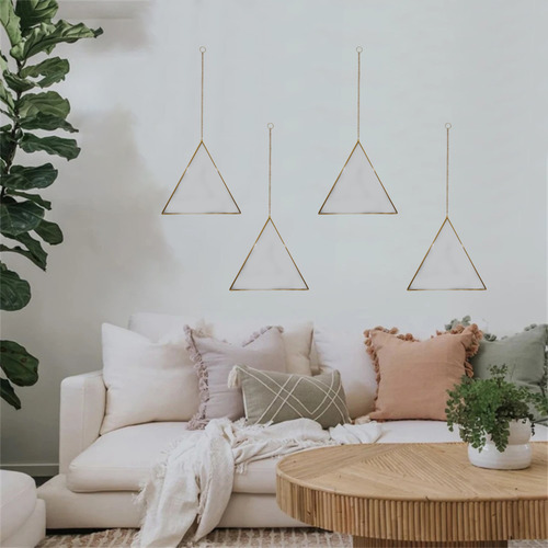 Set 4 Espejos De Pared Para Colgar Triangular Marco De Espej