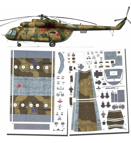 Mil Mi 8 Afganistan Escala 1.33 Papercraft