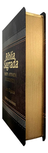 Bíblia Sagrada Gigante Com Índice - Marrom - Masculino Com Harpa Arc Full Color Capa Laminada Semi Flexível, De Almeida, João Ferreira De. Editorial Cpp, Capa Mole Em Português