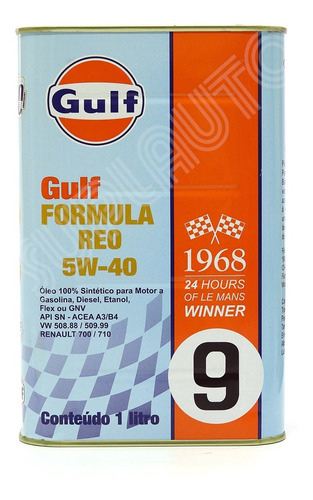 Oleo 5w40 100% Sintetico Formula Reo Gulf