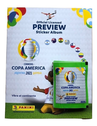 Figuritas Copa América 2021 -album +20 Sobres - Panini, Fyj