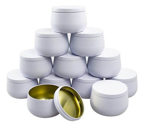 Candle Tins With - 12 Candle Jars, 8oz Metal For