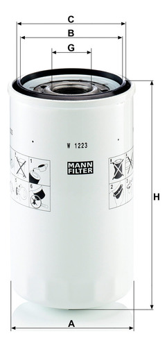 Filtro Óleo Mann-filter W1223 Para Hitachi 225usr-e