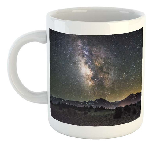 Taza Ceramica Cielo Montaña Estrellado Aurora Boreal