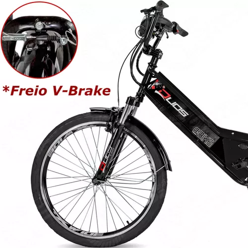 Bicicleta Elétrica Scooter Brasil 800W Aro 26 Garfo Fixo Com