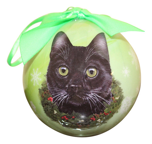 Gato Negro Navidad Ornamento A Prueba De Roturas Bola