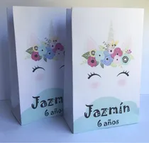 Comprar Bolsitas Golosineras Papel X 10 Unicornio Personalizadas