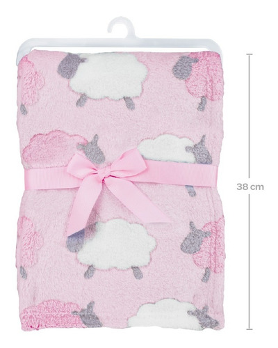 Imagem 4 de 6 de Mantinha Para Bebê Ovelhinha Manta Rosa Buba Baby 13231