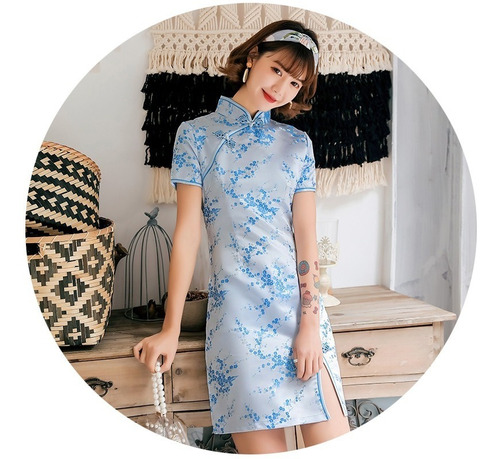 Vestido Chino Tradicional Qipao Cheongsam Adorno 8