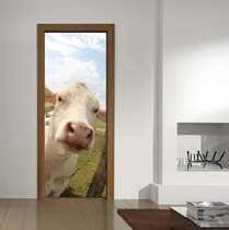 Comprar Vinilo Para Puerta Vaca Animales Campo Pasto Funny Vinil M5