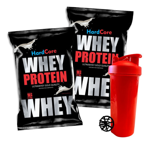 2k Wpc Proteína Hardcore Nutrition 5 Sabores +  Vaso Shaker