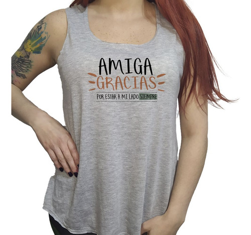 Musculosa Acampanada Frase Amiga Gracias Por Estar A Mi Lado