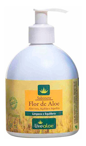 Sabonete Flor Natural Vegano Açafrão Aquiléia 480ml Livealoe