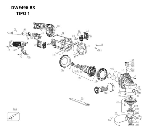 Armadura N754978/638001-01s Dewalt P/dwe490/91,dwe496,dwe497