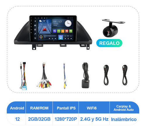 Para Estéreo 2+32g Honda Odyssey 2005-2010 Gps Carplay Wifi
