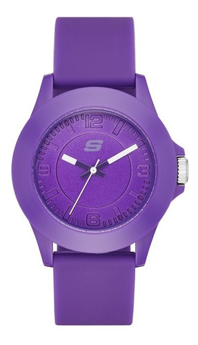 Reloj Para Mujer Skechers Rosencrans Midsize Sr6026 Púrpura Color de la correa Morado