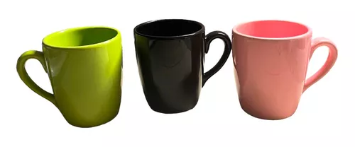 Taza Grande Cerámica Colores Mug Café Desayuno 400cc Pack X8