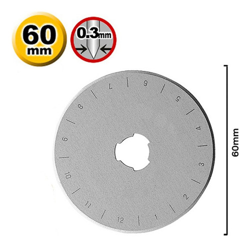 02 Discos Refil Lâmina Do Cortador Circular Patchwork 60mm