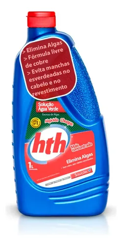 comprar Algicida Choque Solução Água Verde Elimina Algas Hth 1 Litro