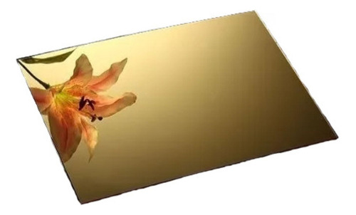 Placa Acrílico Espelhado 100x50cm 2mm 2pç Dourada