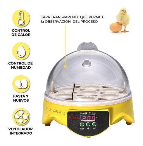 Mini Incubadora De 7 Huevos, Volteo Manual De Pollos Y Aves